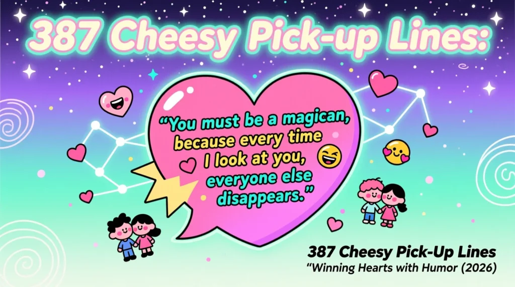 387 Cheesy Pick Up Lines: Winning Hearts with Humor (2026)