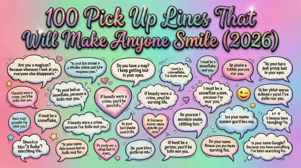 100 Pick Up Lines That Will Make Anyone Smile (2026)😎